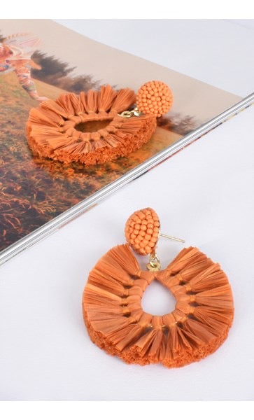 Orange deals tassel earrings