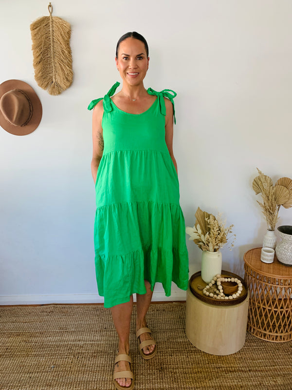 Mila Dress- Apple green